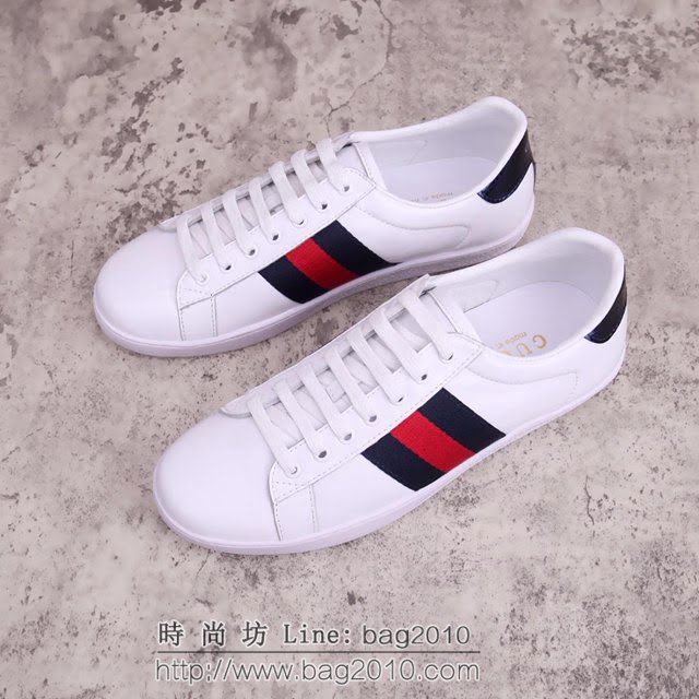 GUCCI男鞋 古奇小白鞋基礎版 Gucci小白鞋 情侶款 古馳Ace Sneakers小白鞋 男板鞋  hdnx1203